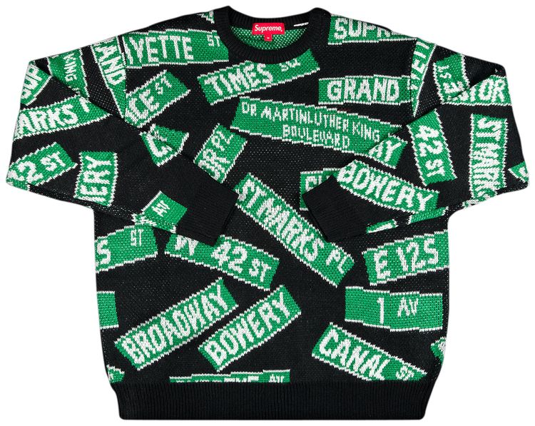 Supreme Street Signs Sweater Black
