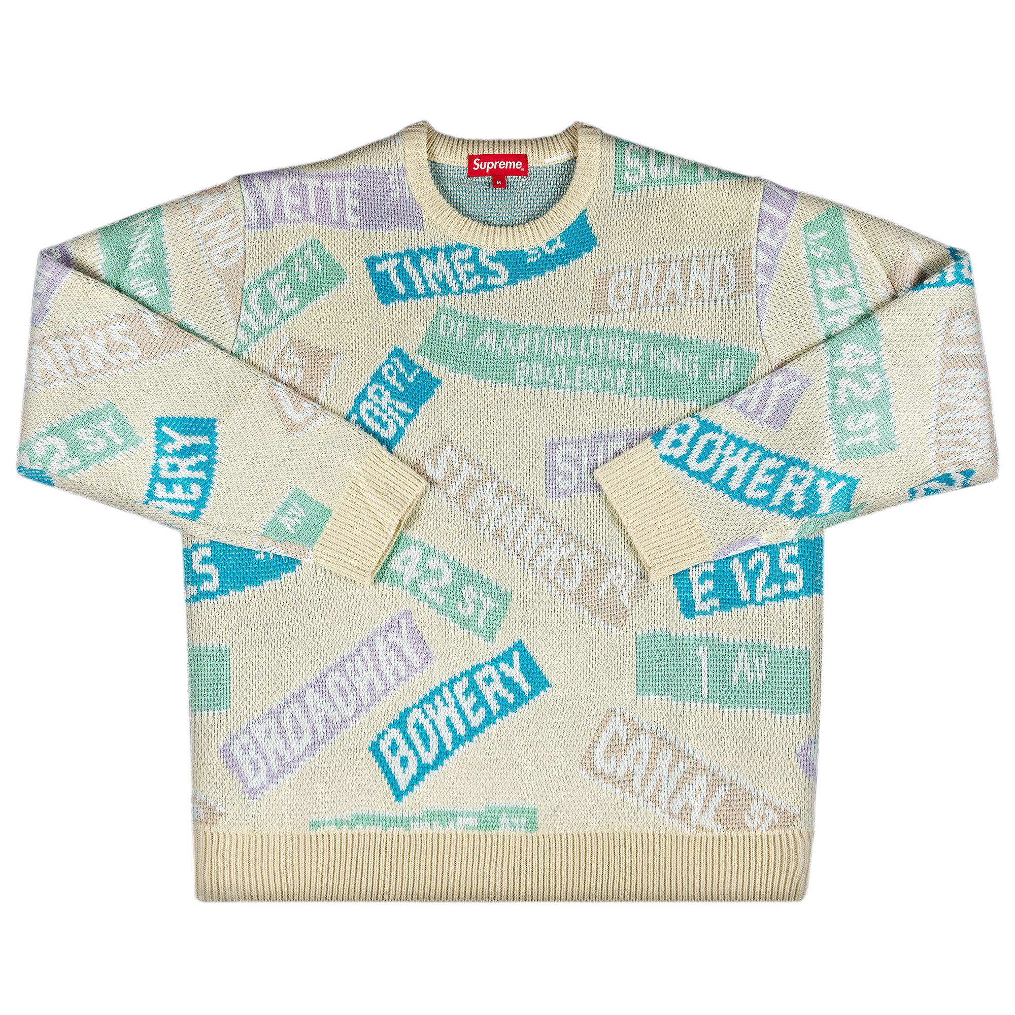 Buy Supreme Street Signs Sweater 'Natural' - SS21SK10 NATURAL | GOAT