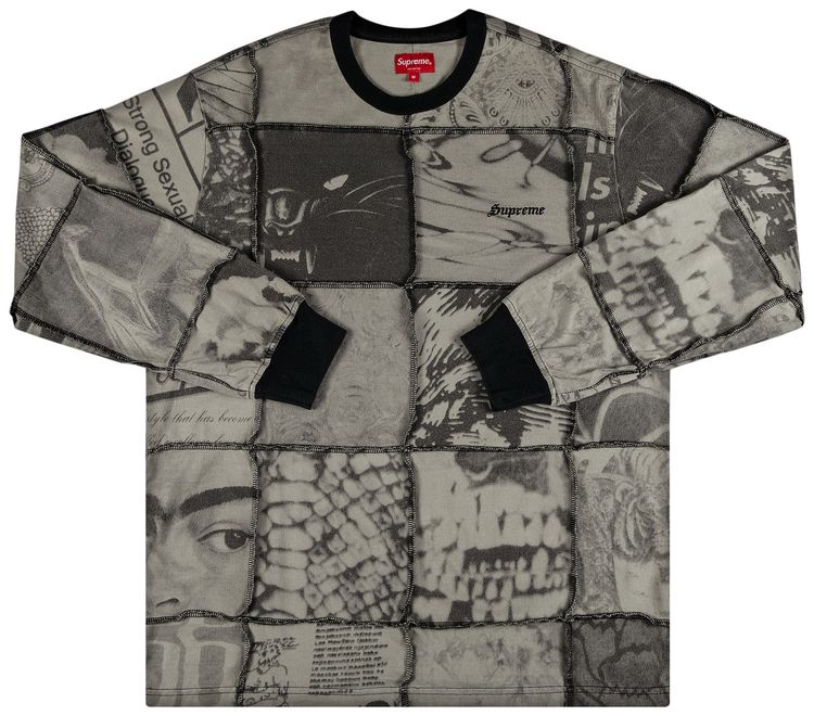 Supreme Mosaic Patchwork Long Sleeve Top Black