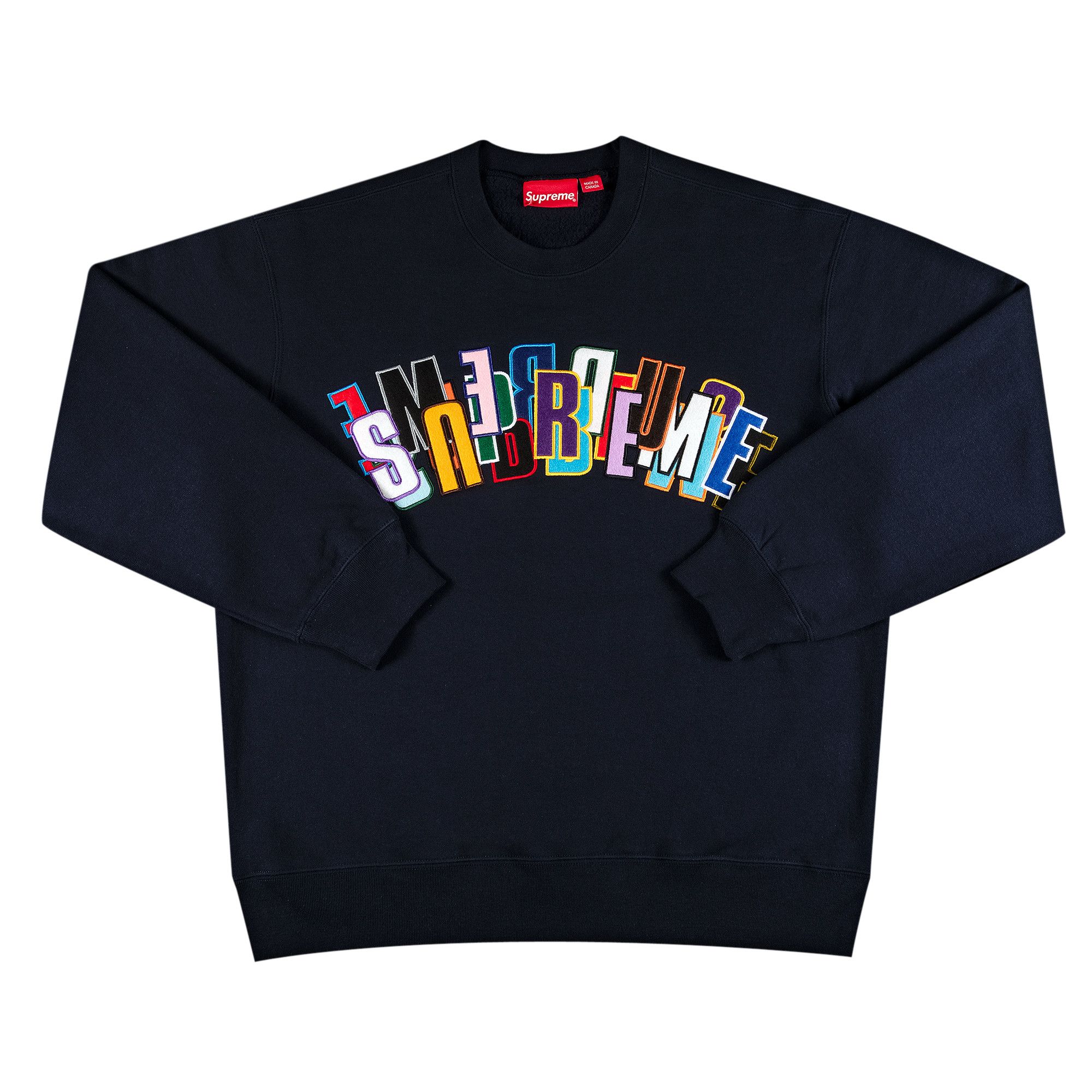 Buy Supreme Stacked Crewneck 'Navy' - SS21SW76 NAVY | GOAT CA Buy Supreme Stacked Crewneck 'Navy' - SS21SW76 NAVY | GOAT CA