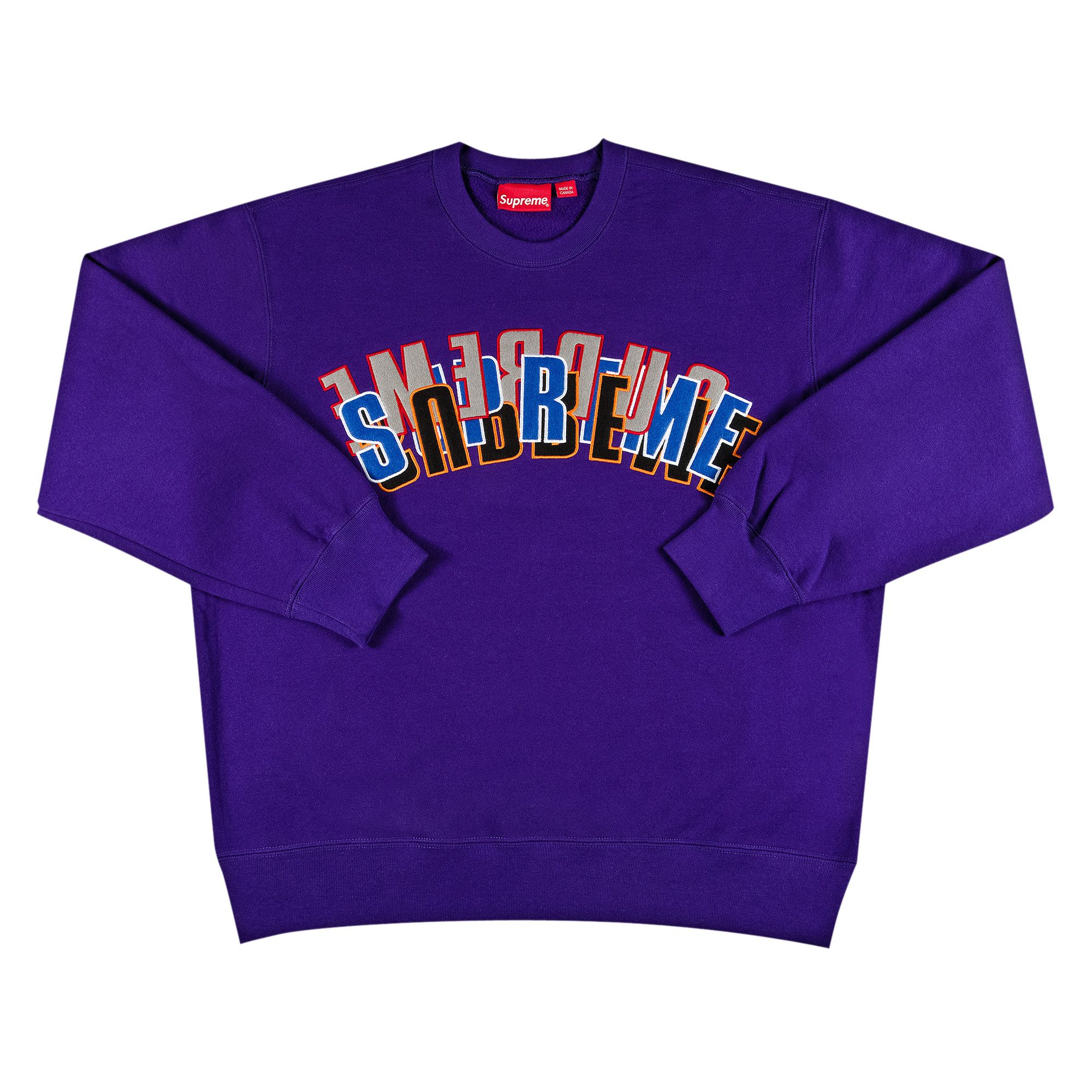 Buy Supreme Stacked Crewneck 'Purple' - SS21SW76 PURPLE | GOAT