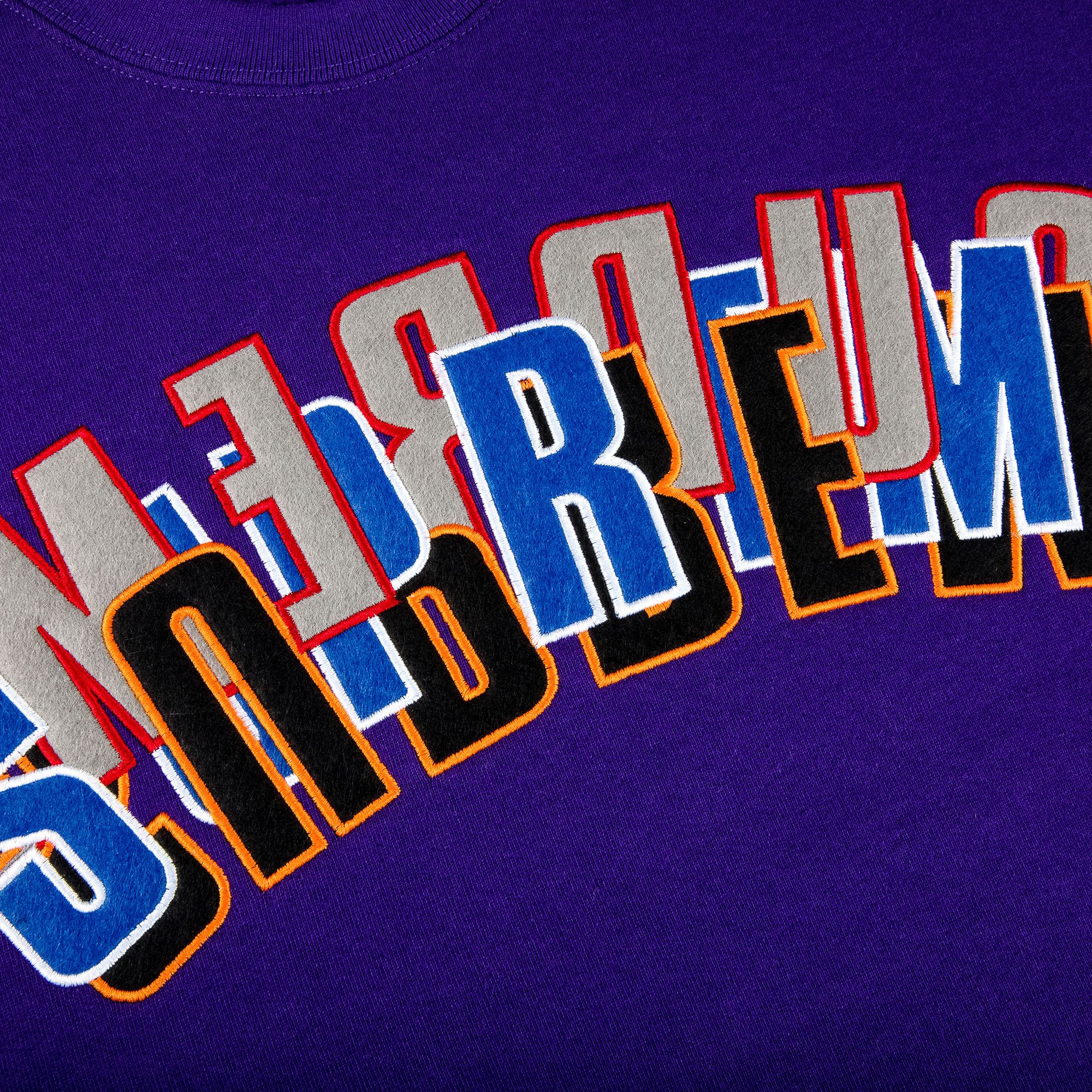 Buy Supreme Stacked Crewneck 'Purple' - SS21SW76 PURPLE | GOAT