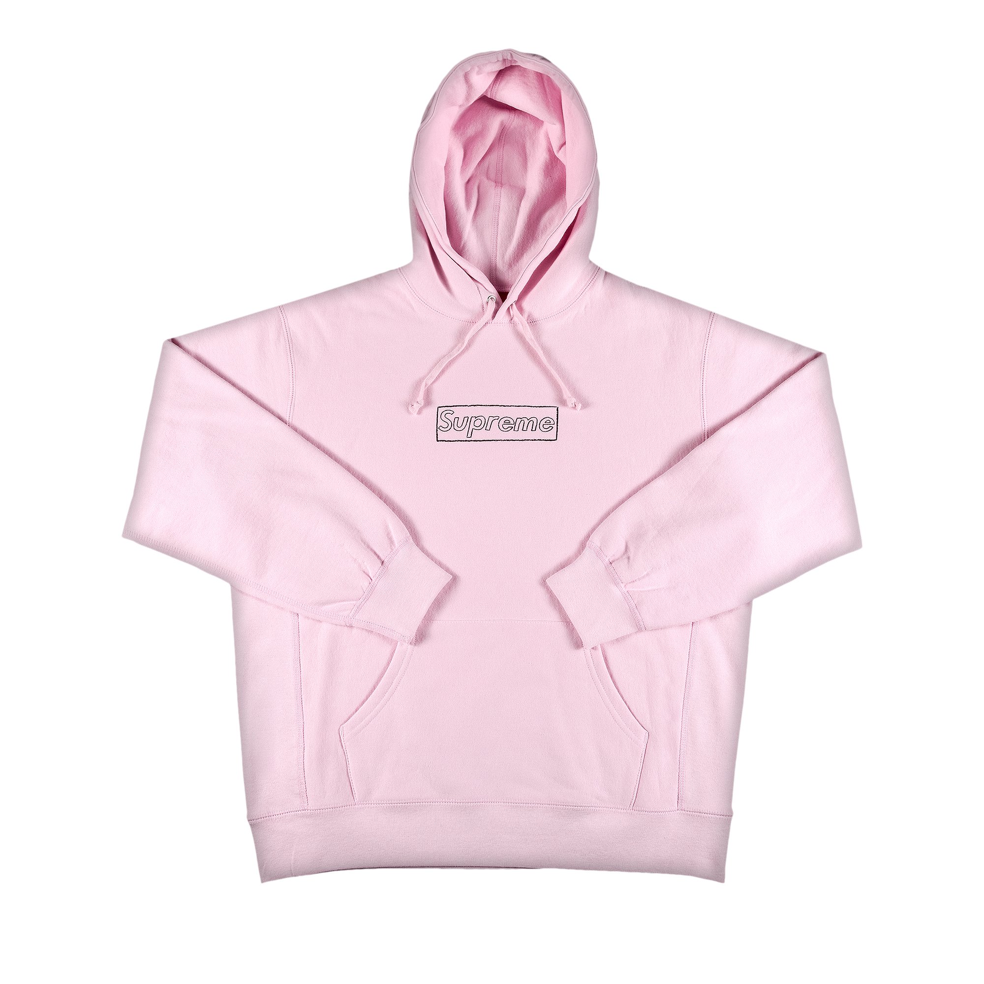 Supreme x Kaws Chalk Logo Hooded Sweatshirt 'Light Pink' | Men's Size L