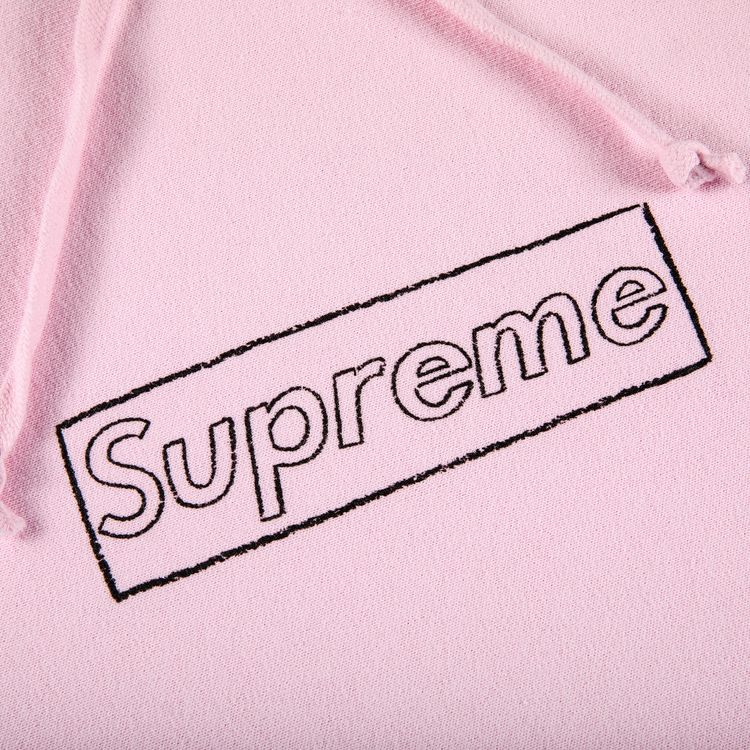 Supreme x KAWS Chalk Logo Hooded Sweatshirt Light Pink