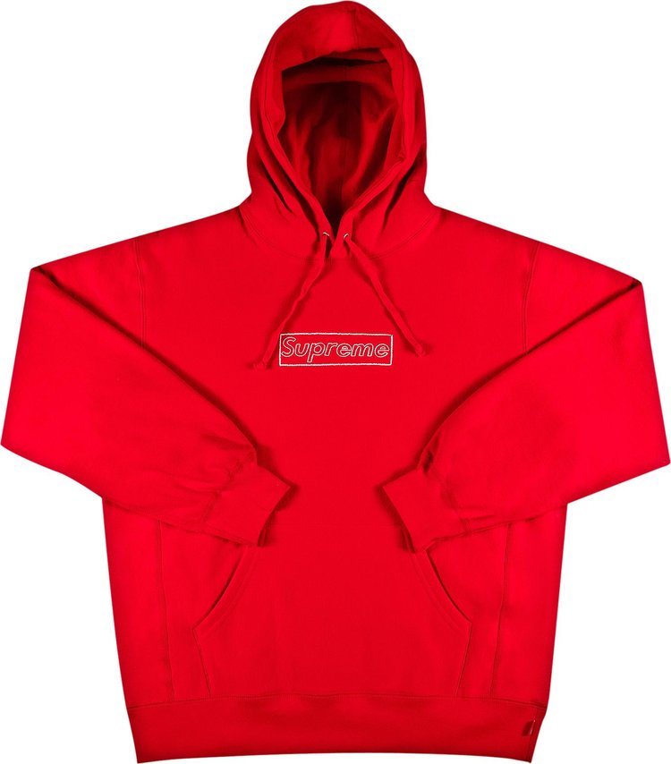 Supreme x KAWS Chalk Logo Hooded Sweatshirt 'Red'