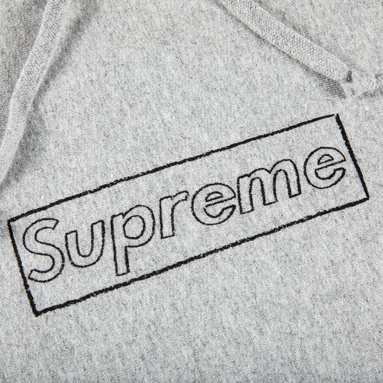 Supreme x KAWS Chalk Logo Hooded Sweatshirt Heather Grey