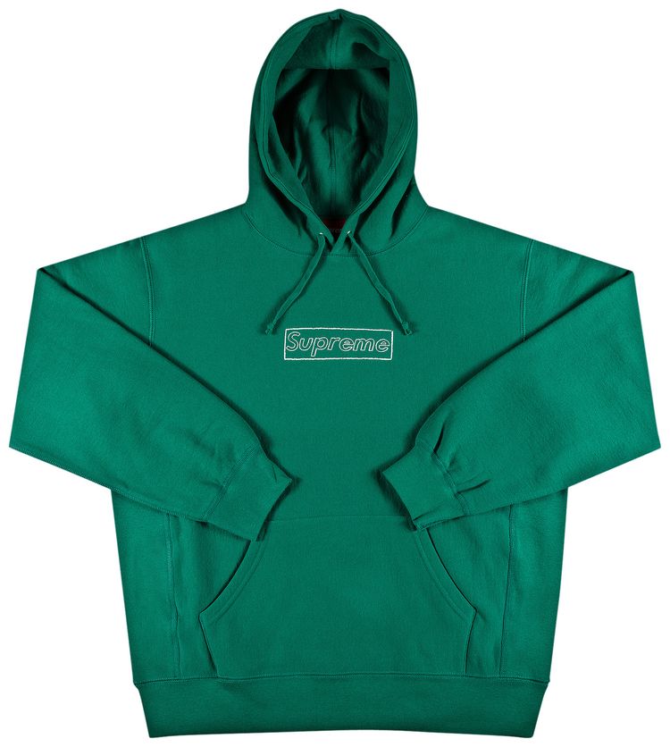Supreme x KAWS Chalk Logo Hooded Sweatshirt Light Pine