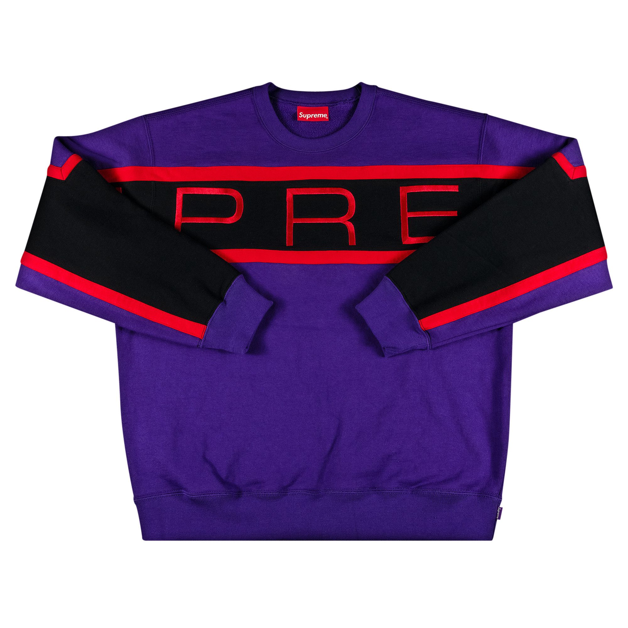Buy Supreme Paneled Crewneck 'Purple' - SS21SW30 PURPLE | GOAT