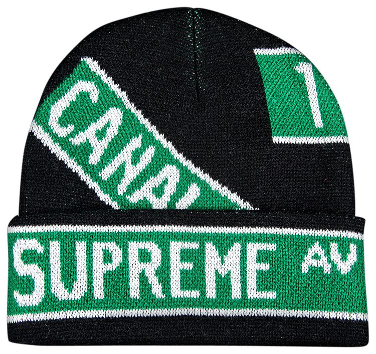 Supreme Street Signs Beanie Black