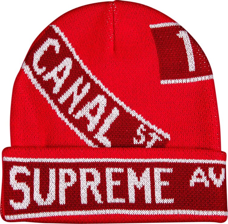 Supreme Street Signs Beanie 'Red'
