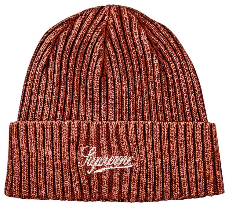 Supreme Bleached Rib Beanie Burnt Orange