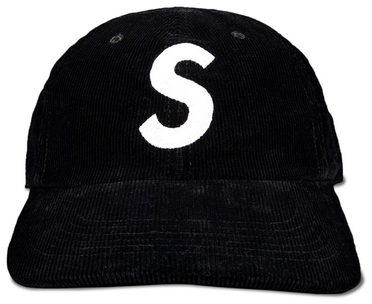 Supreme Fine Wale Corduroy S Logo 6 Panel Black