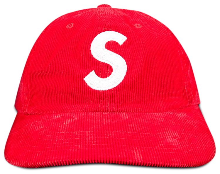 Supreme Fine Wale Corduroy S Logo 6 Panel Red