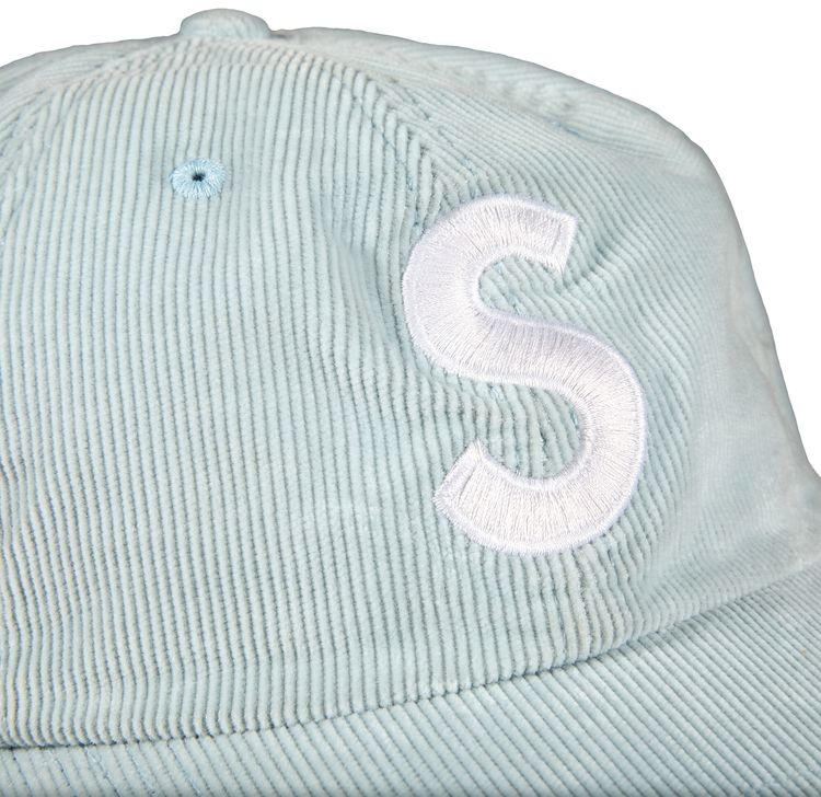 Supreme Fine Wale Corduroy S Logo 6 Panel Light Blue