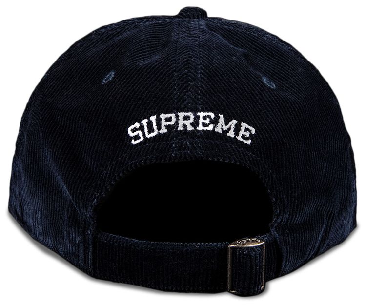 Supreme Fine Wale Corduroy S Logo 6 Panel Navy