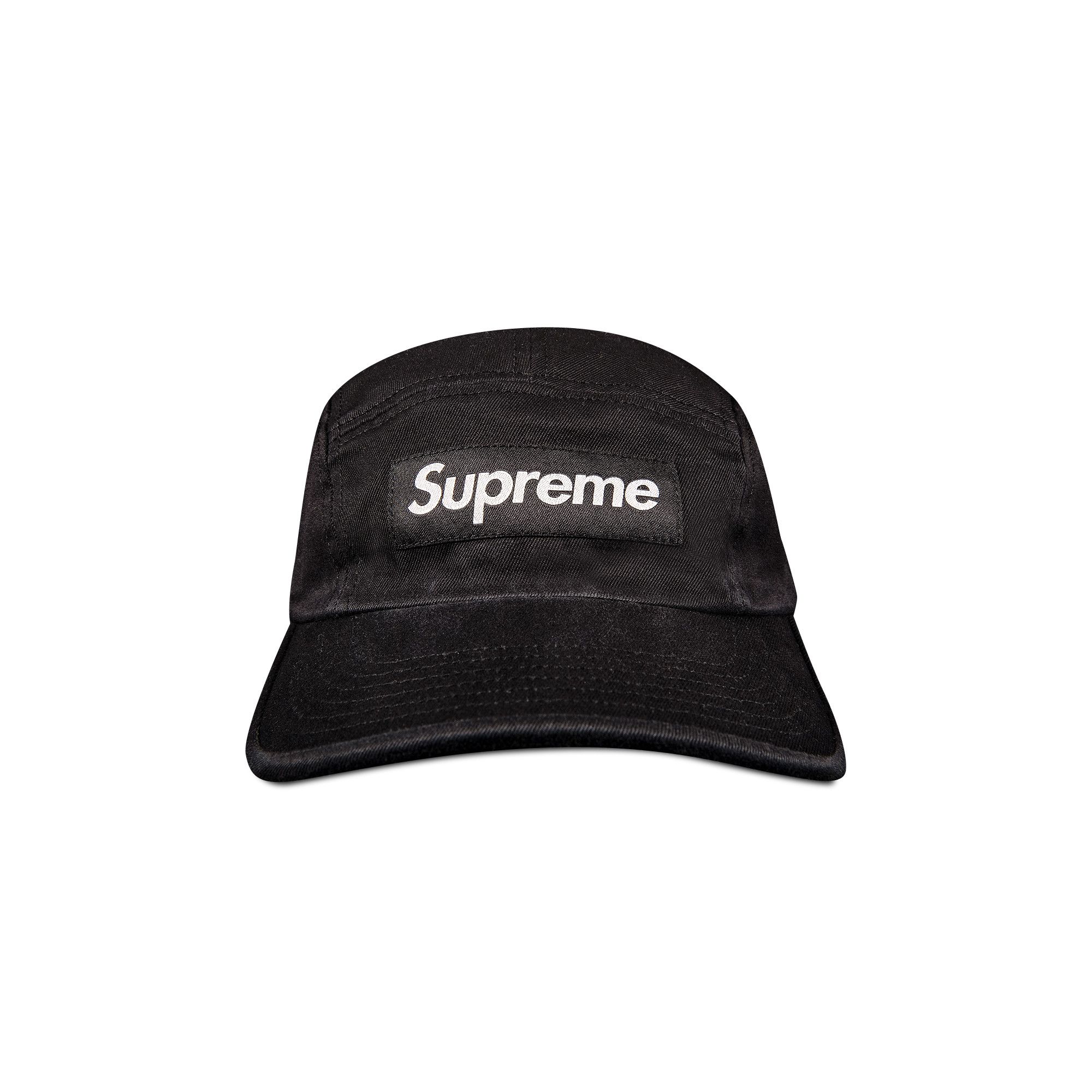 Buy Supreme Washed Chino Twill Camp Cap 'Black' - SS21H52