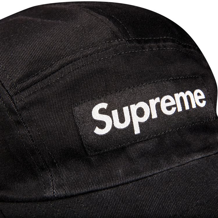 Supreme Washed Chino Twill Camp Cap Black