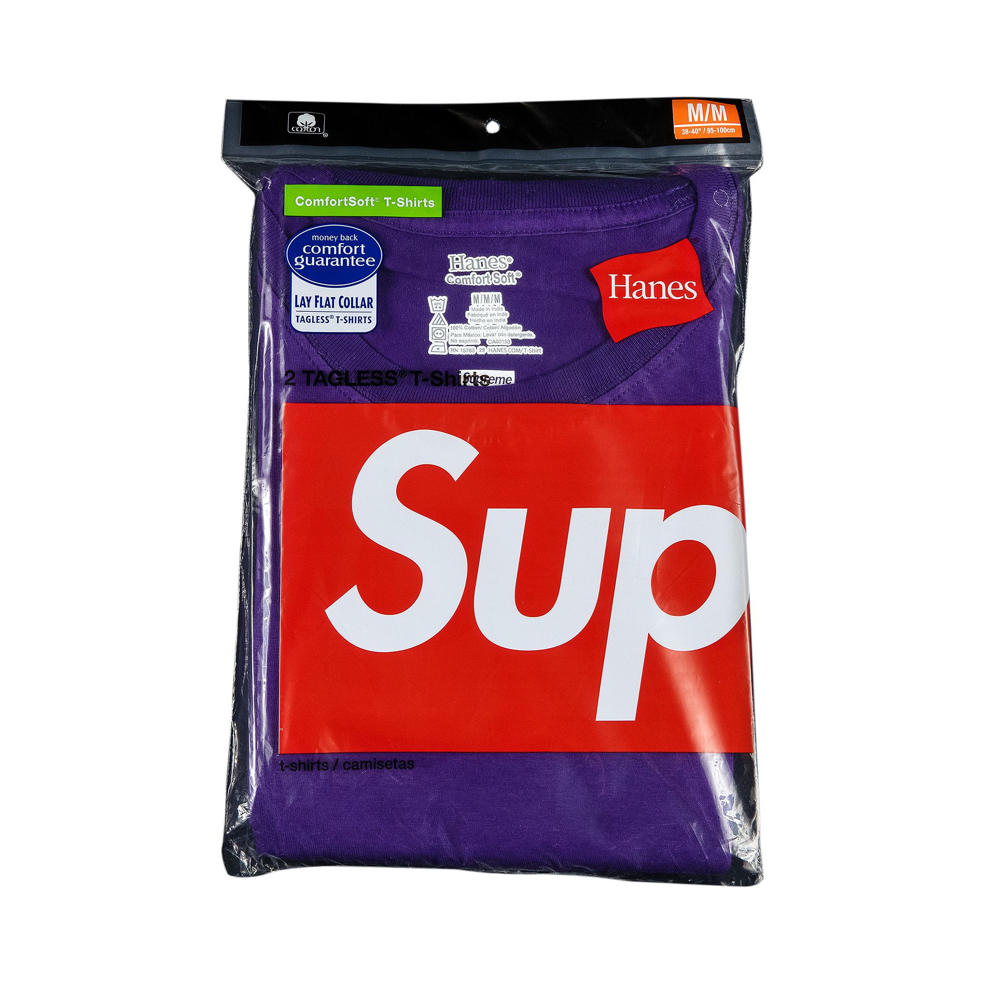 Buy Supreme x Hanes Tagless Tees (2 Pack) 'Purple' - SS21A24