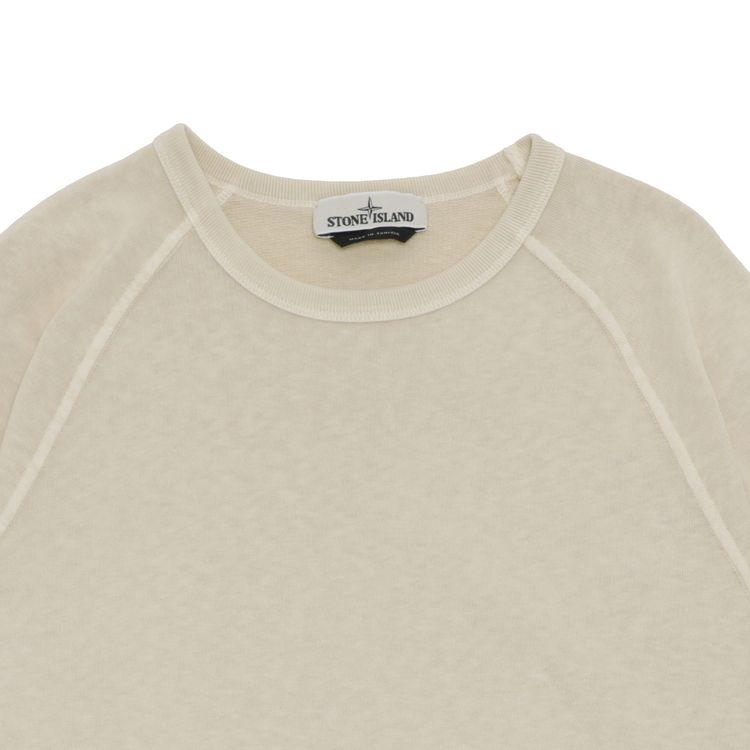 Stone Island Patch Logo Crewneck Sweatshirt Ivory