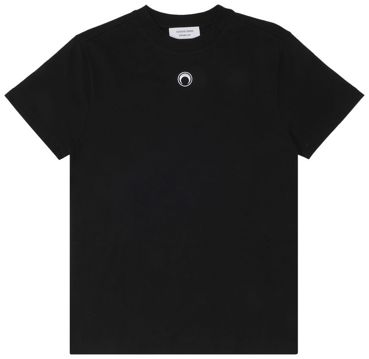 Marine Serre Moon Logo Jersey T Shirt Black