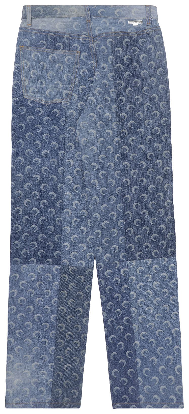 Marine Serre Regenerated Moon Denim Trousers Dark Medium Blue