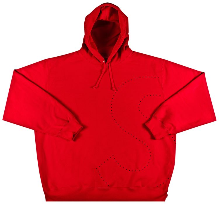 Supreme Laser Cut S Logo Hooded Sweatshirt Red
