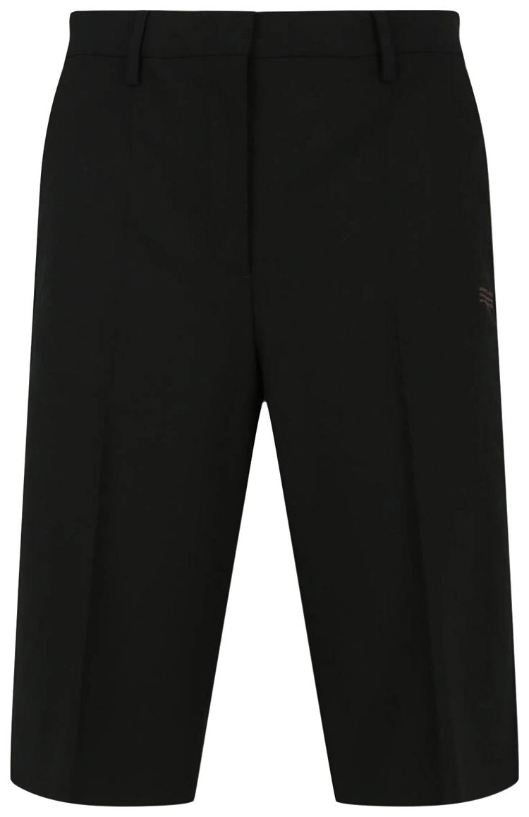 Off White Light Wool Formal Shorts Black