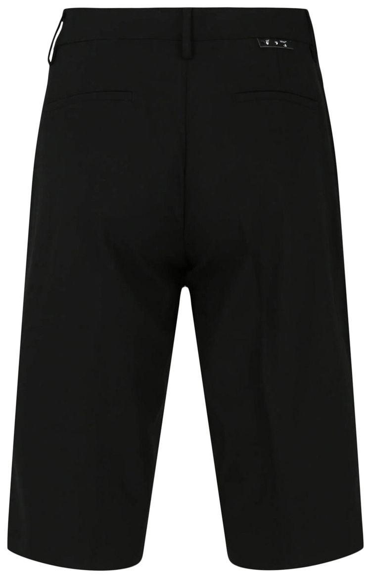 Off White Light Wool Formal Shorts Black