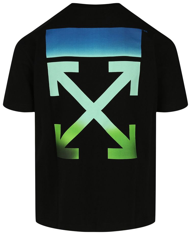 Off White Blurred Arrow Casual Tee BlackMulticolor
