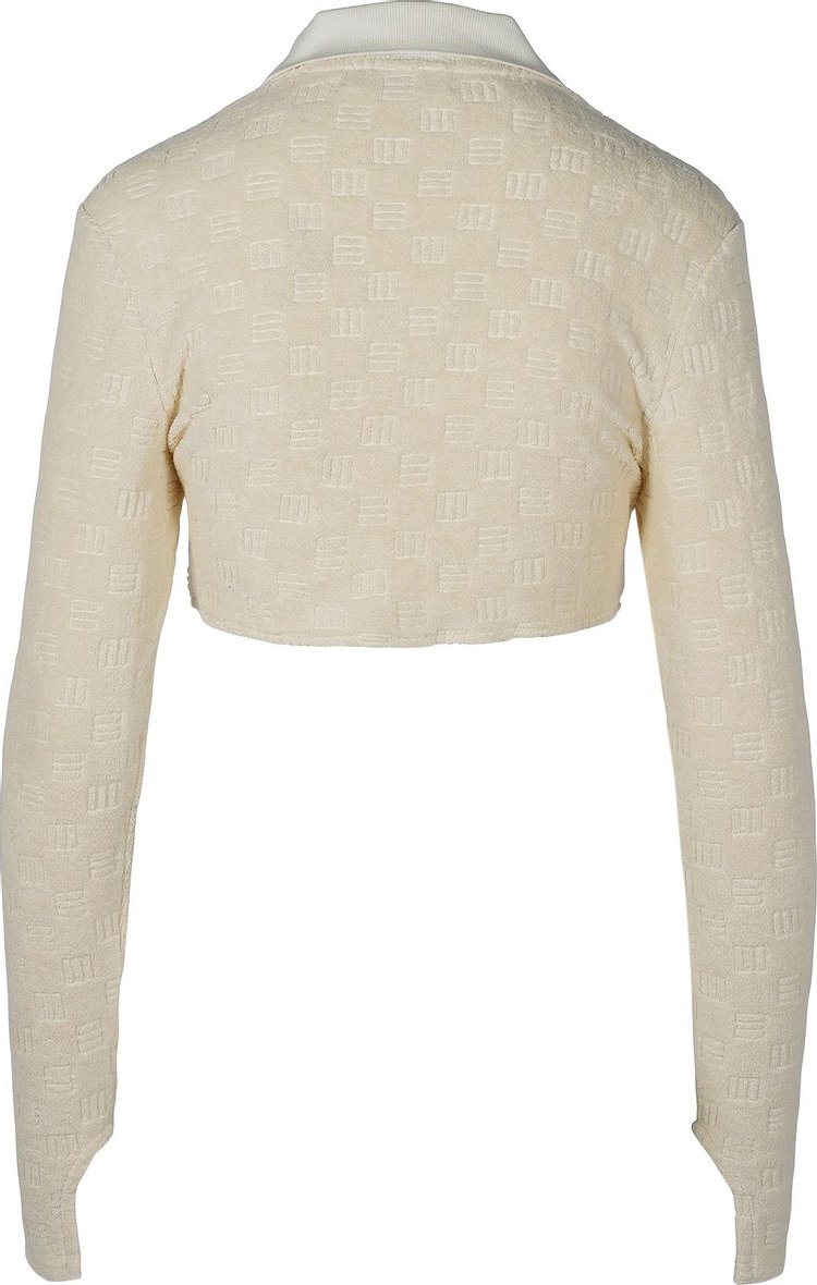 Ambush All Over Monogram Asymmetric Jacket Beige