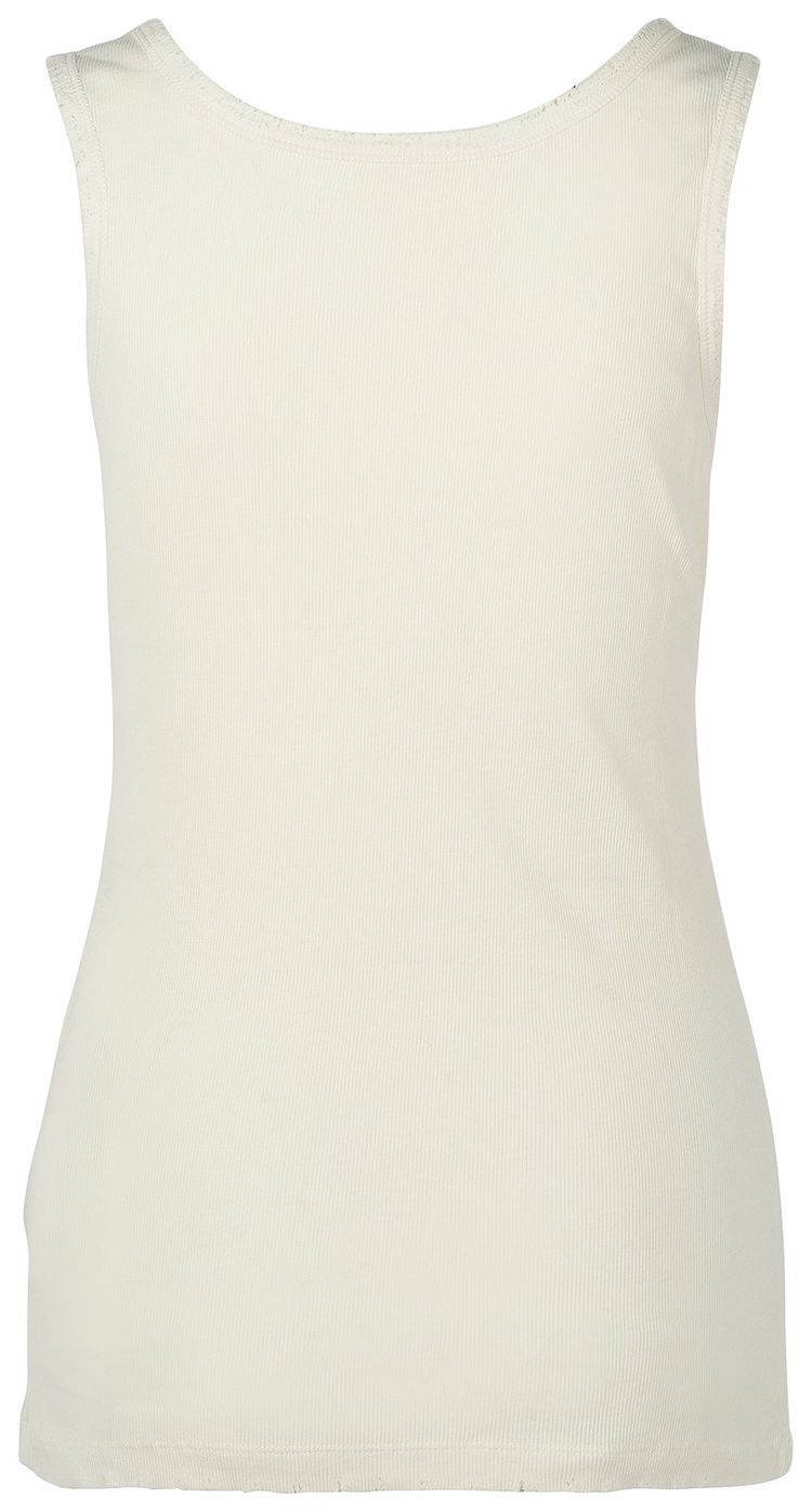 Heron Preston Logo Print Ribbed Tank Top Beige