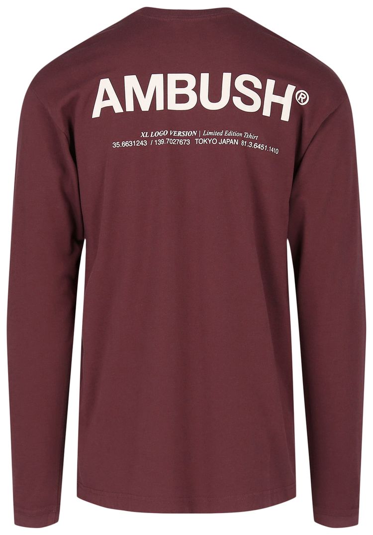 Ambush Long Sleeve Logo Tee Wine