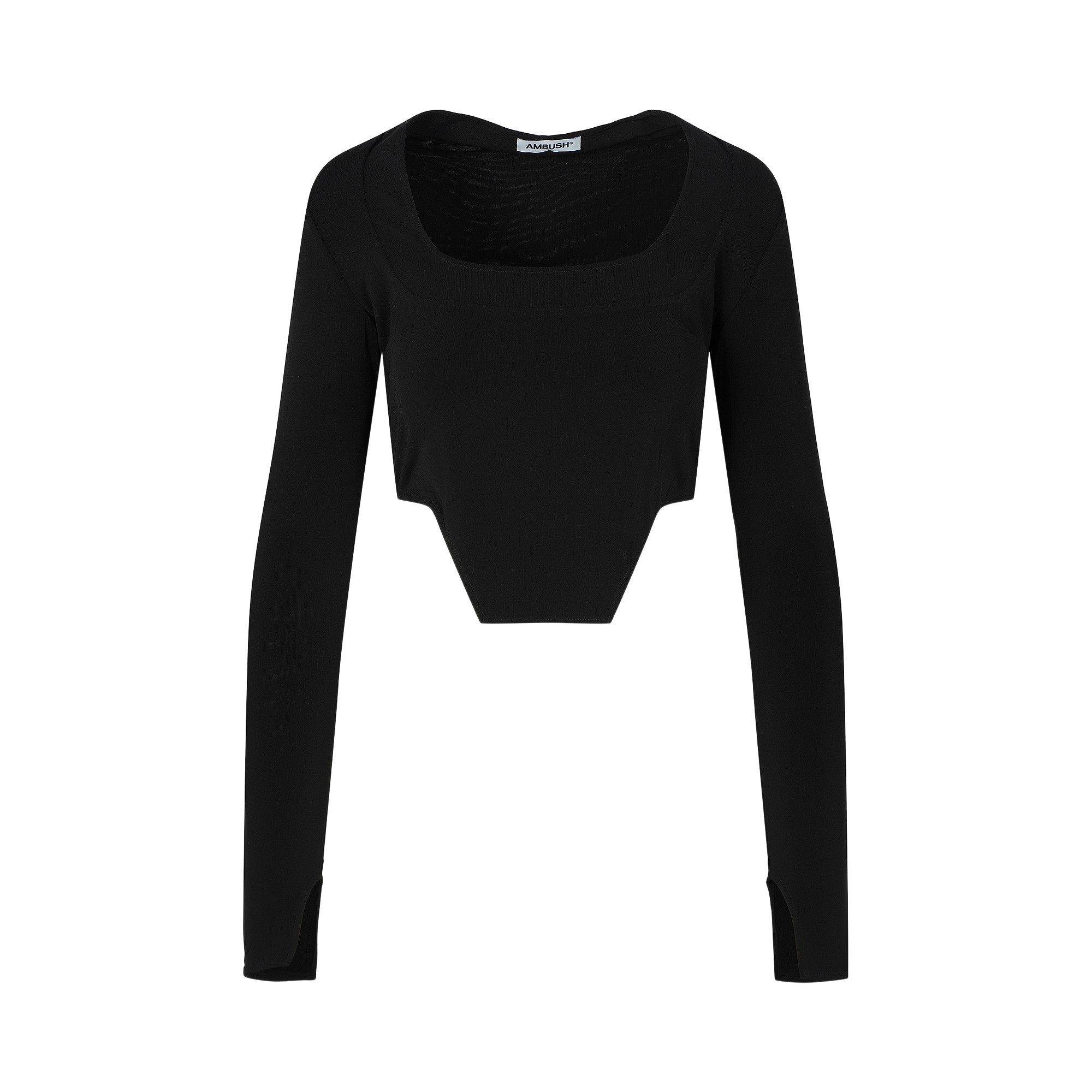 Buy Ambush Cropped Asymmetric Hem Top 'Black