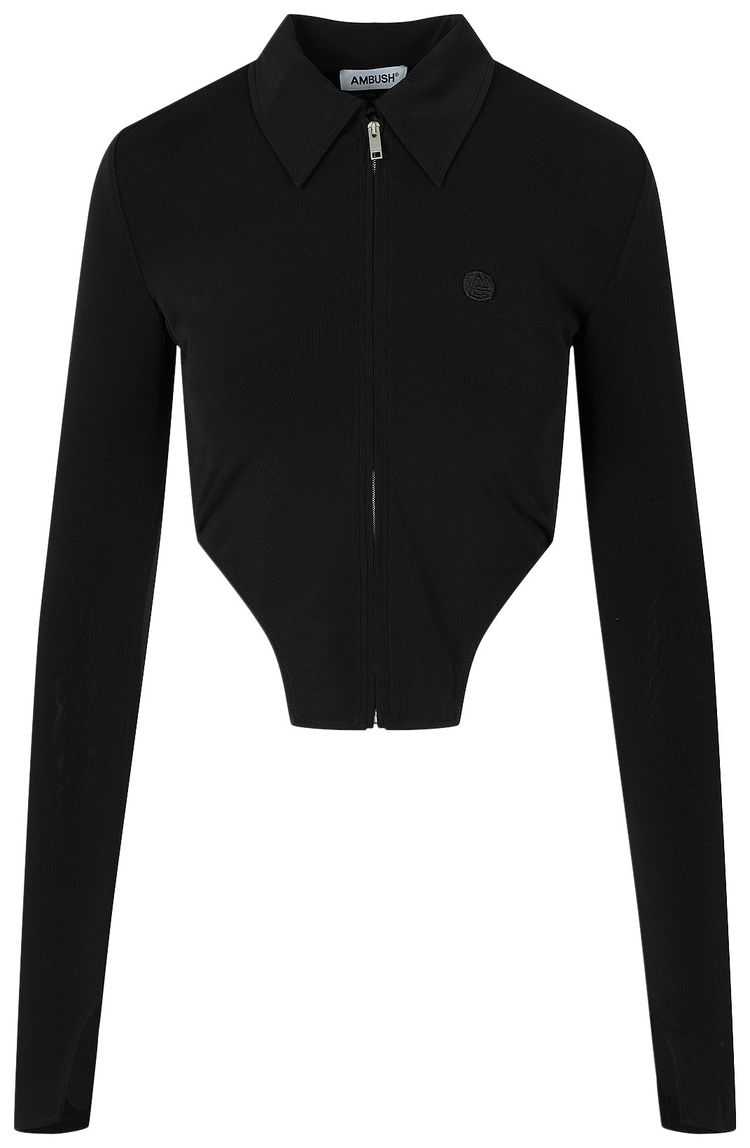 Ambush Zip Up Cropped Top BlackWhite
