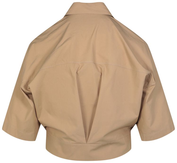 Ambush Cropped Short Sleeve Shirt Beige