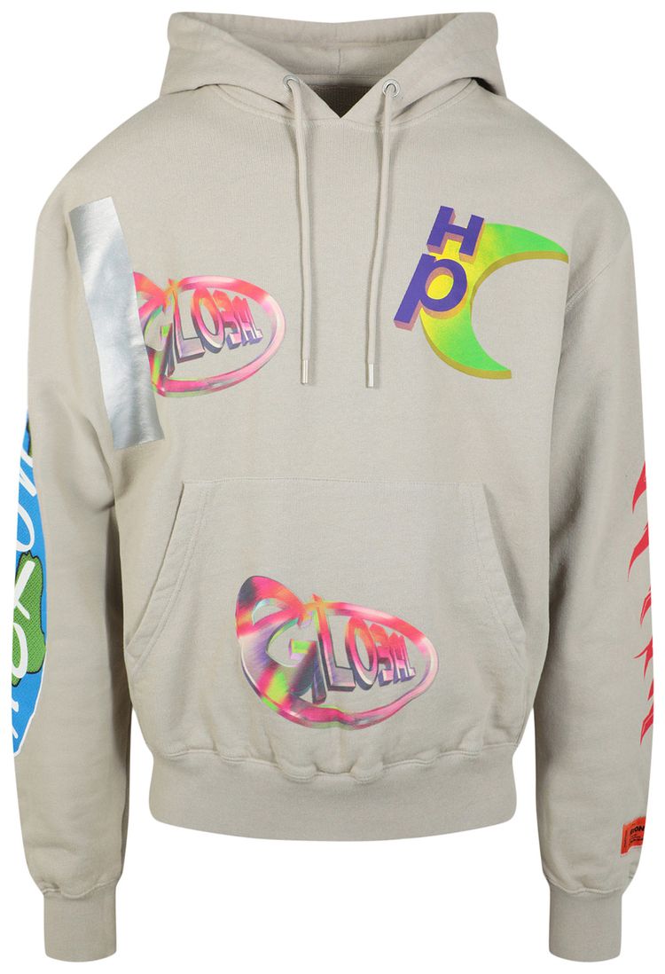 Heron Preston Logo Print Hoodie Grey