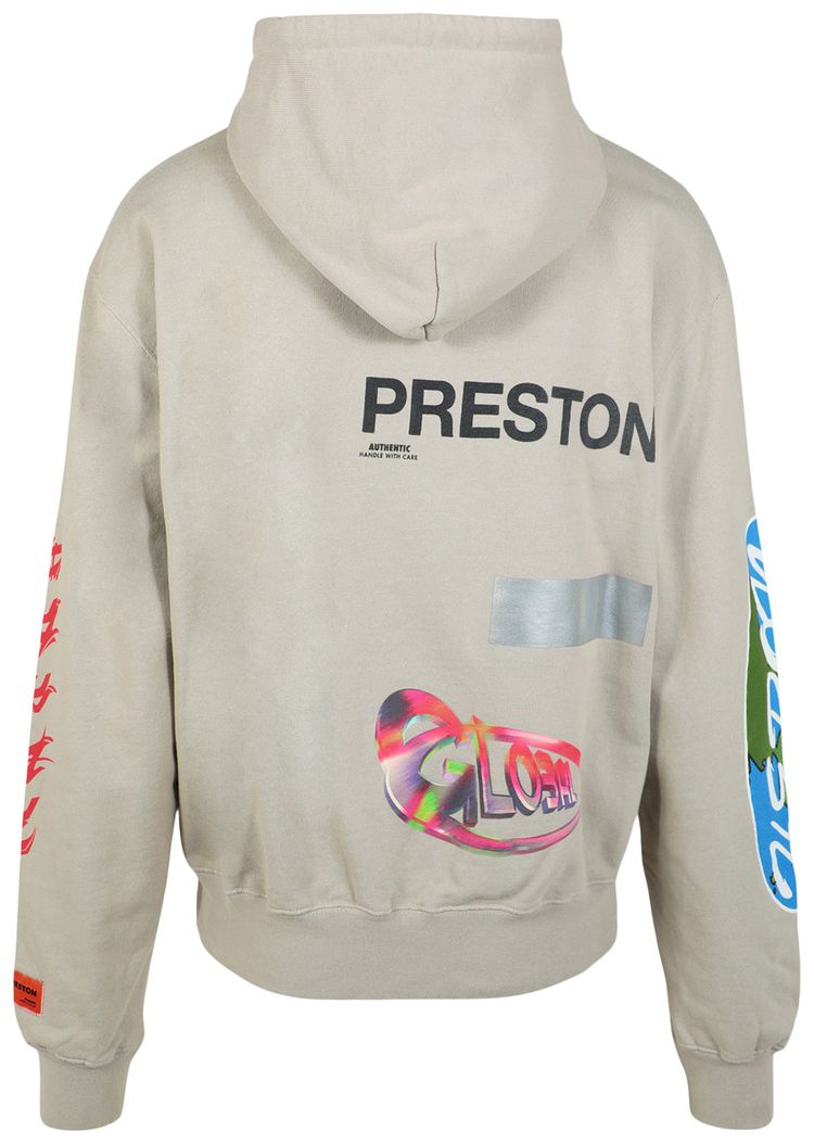 Heron Preston Logo Print Hoodie Grey