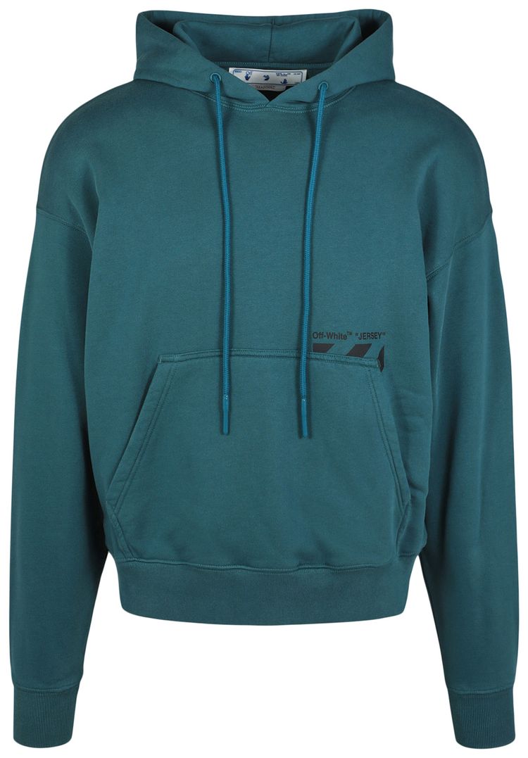 Off White Diag Pocket Skate Hoodie Duck GreenBlack