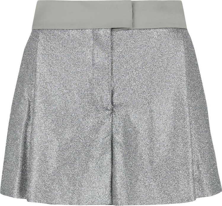 Off White Holiday Glitter Tuxedo Shorts Silver