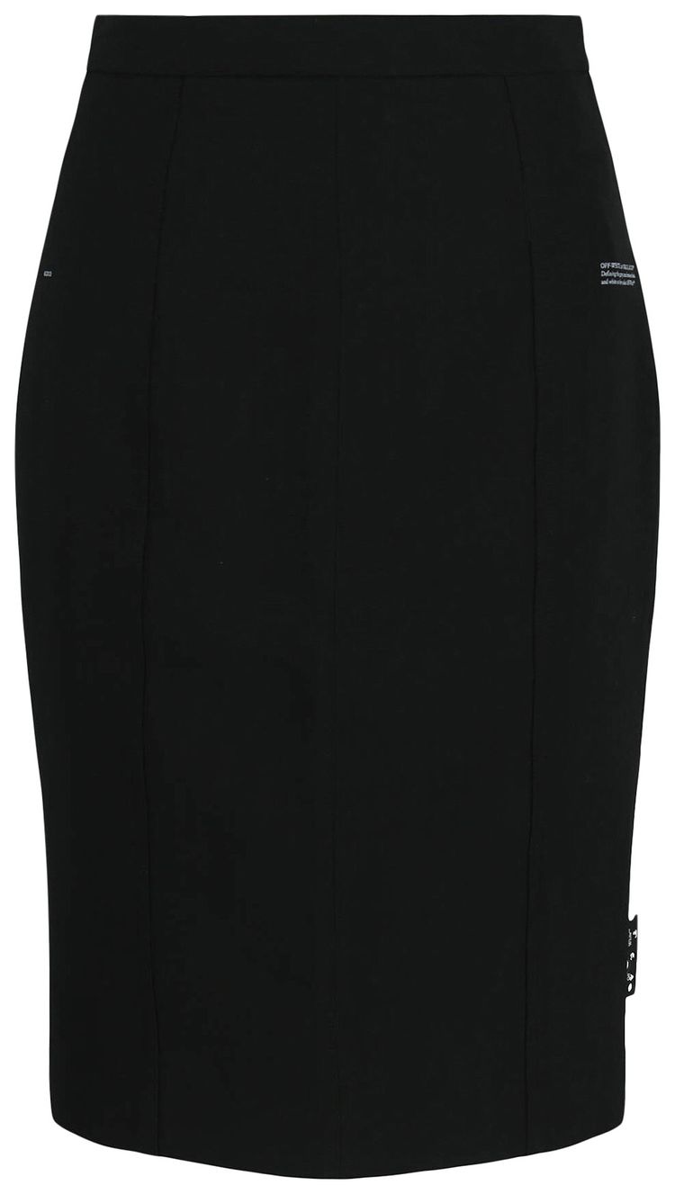 Off White Tailored Pencil Skirt Black