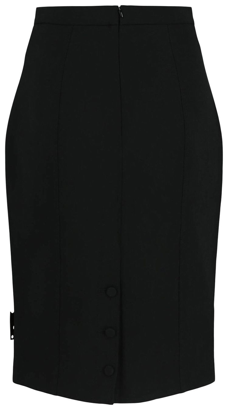 Off White Tailored Pencil Skirt Black