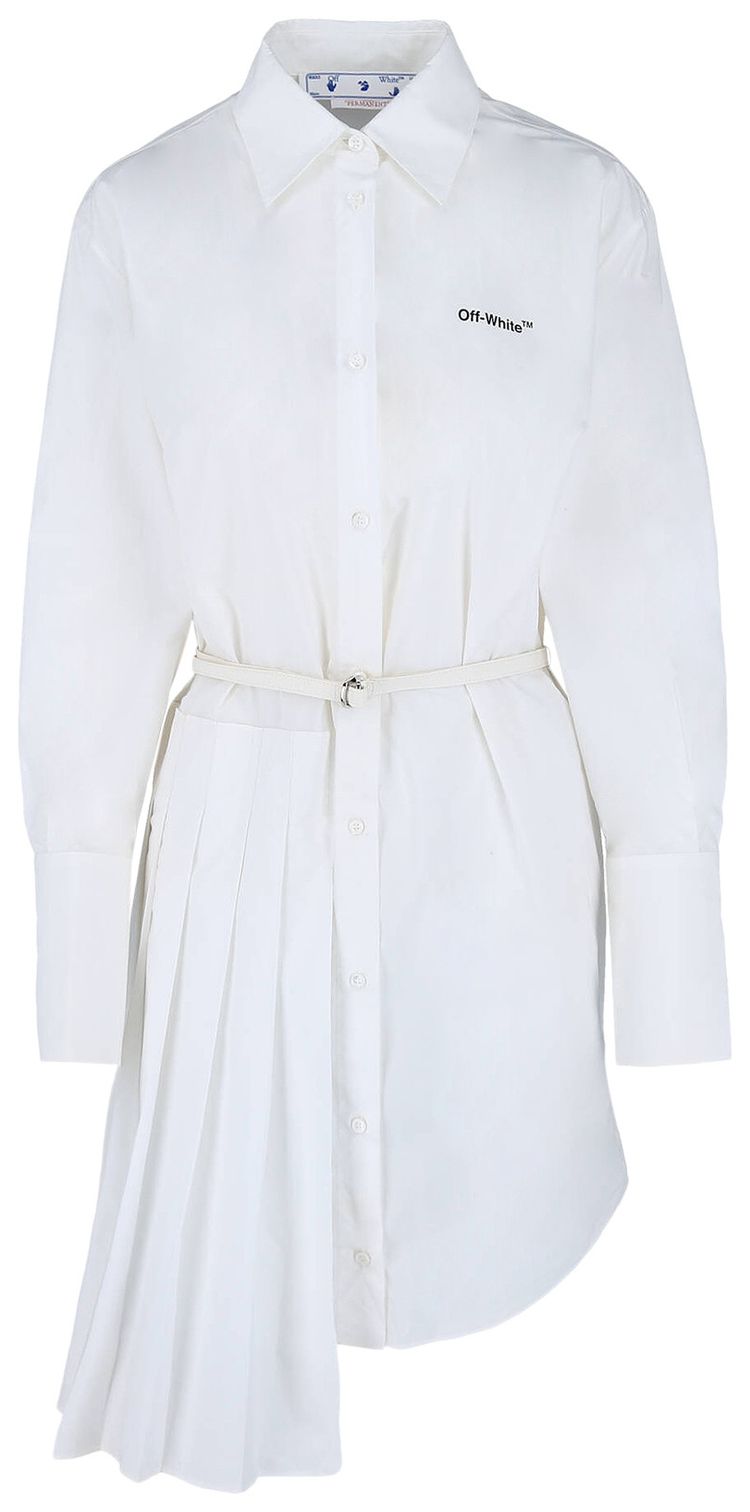 Off White Diag Shirt Dress White