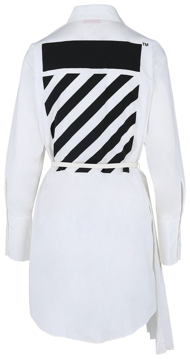 Off White Diag Shirt Dress White