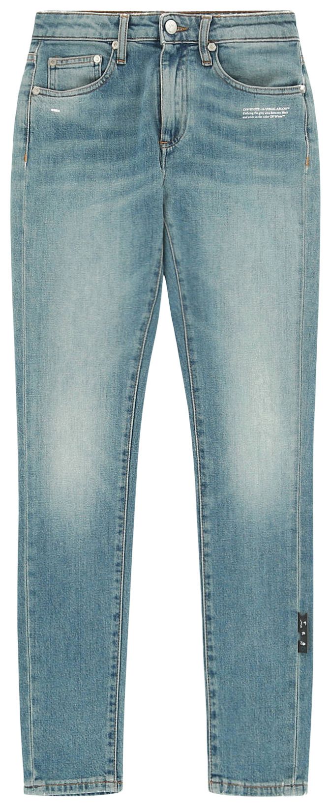 Off White Denim Skinny Jeans Light Blue