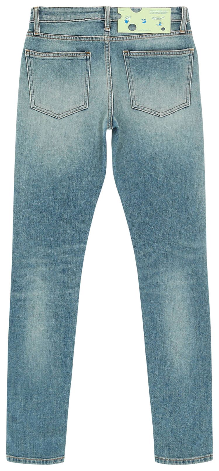 Off White Denim Skinny Jeans Light Blue