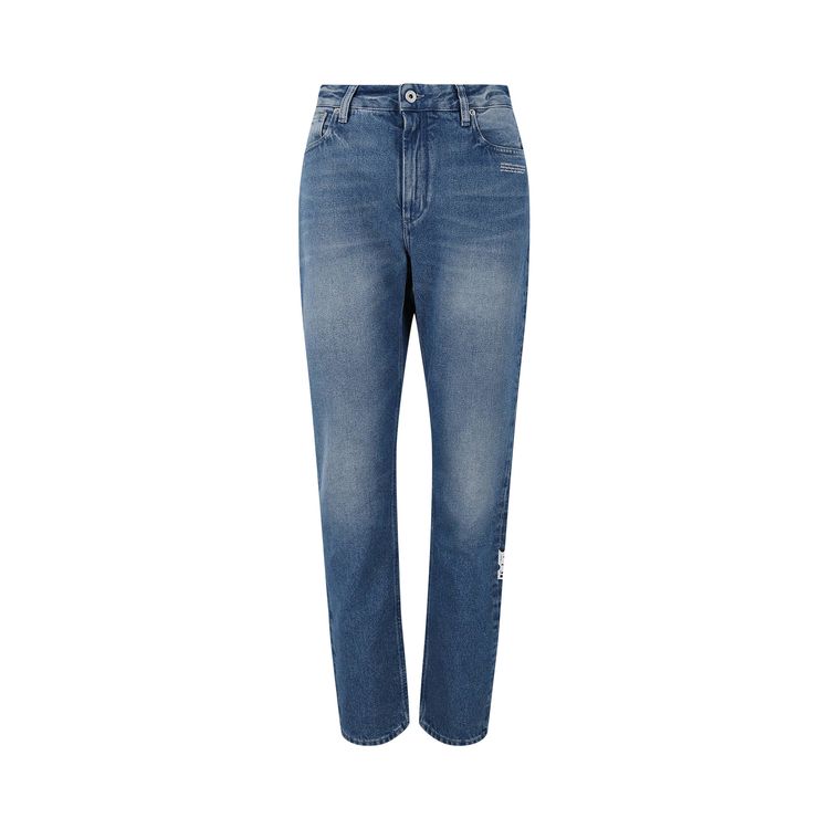 Off White Denim Straight Leg Jeans Blue