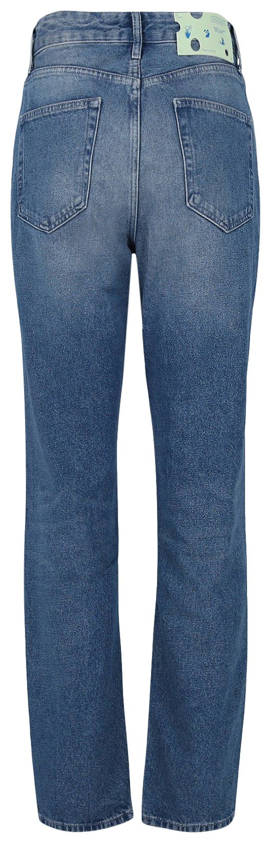 Off White Denim Straight Leg Jeans Blue