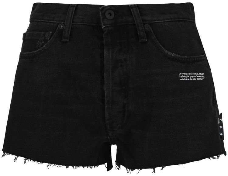 Off White Denim Shorts Black