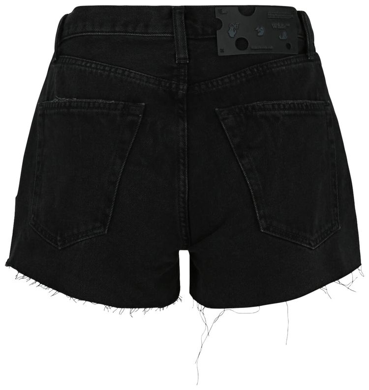 Off White Denim Shorts Black