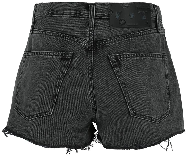 Off White Denim Shorts Dark Grey